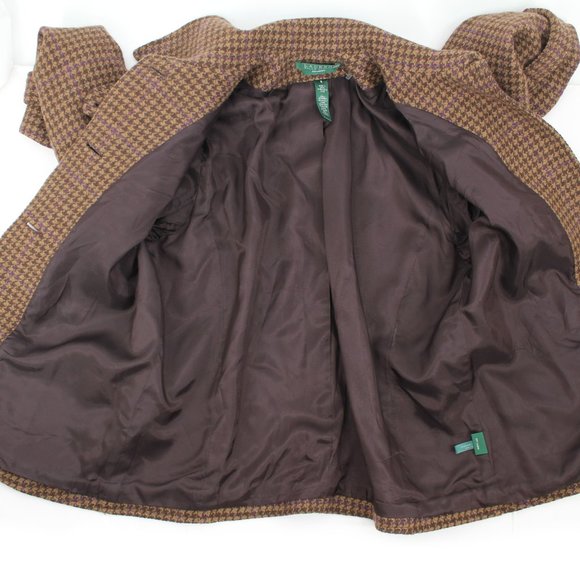 VTG Ralph Lauren LRL Hunting Jacket Plaid Tweed Houndstooth Boxy Riding Blazer - Picture 12 of 16